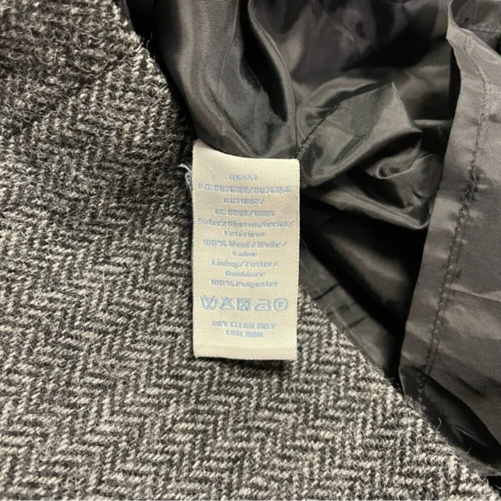Boden Skirt Women’s Size 6 US Long Grey Black Chevron Wool British Tweed by Moon